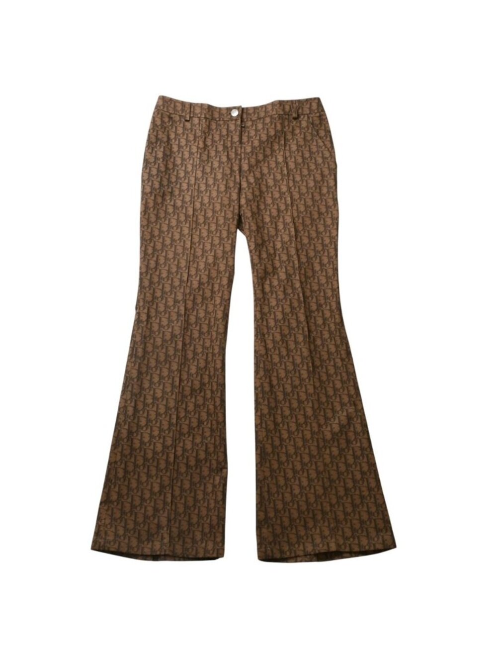 Dior 38 Brown Trotter Pattern Flare Pants